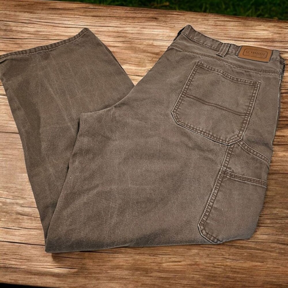 CE Schmidt Workwear Canvas Carpenter Pants Utility Tough 44" W x 31" L  Brown